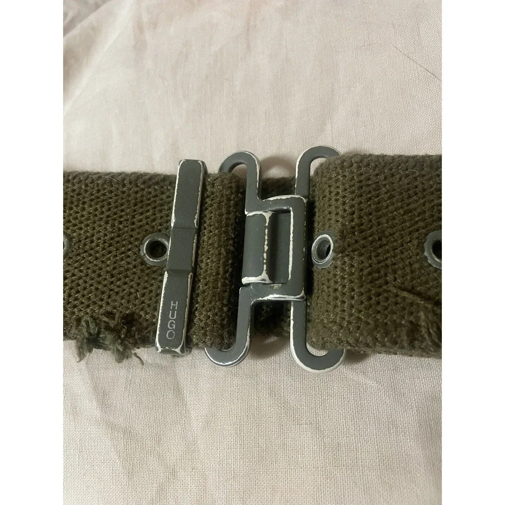 Hugo Boss Belt Sz 32 / 85 Military Green Pistol 20000‎ 91541